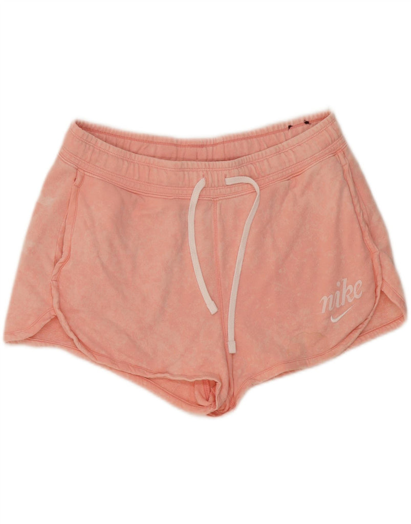 NIKE Womens High Waist Sport Shorts UK 14 Large Pink Tie Dye Cotton Vintage Nike and Second-Hand Nike from Messina Hembry 