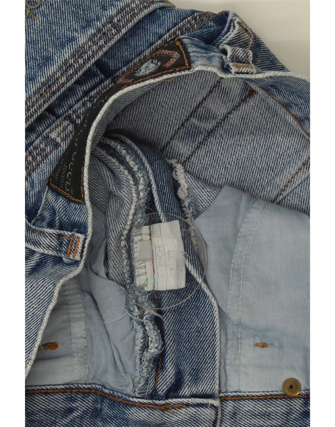 Roccobarocco Womens Denim Skirt W33 Large Blue Cotton