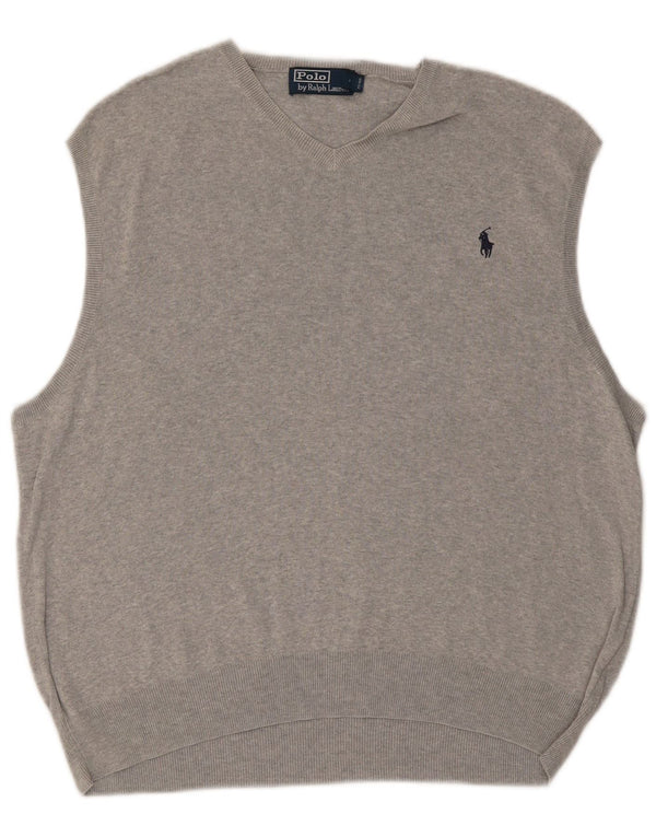 Polo Ralph Lauren Mens Vest Tank Top XL Grey Flecked Cotton