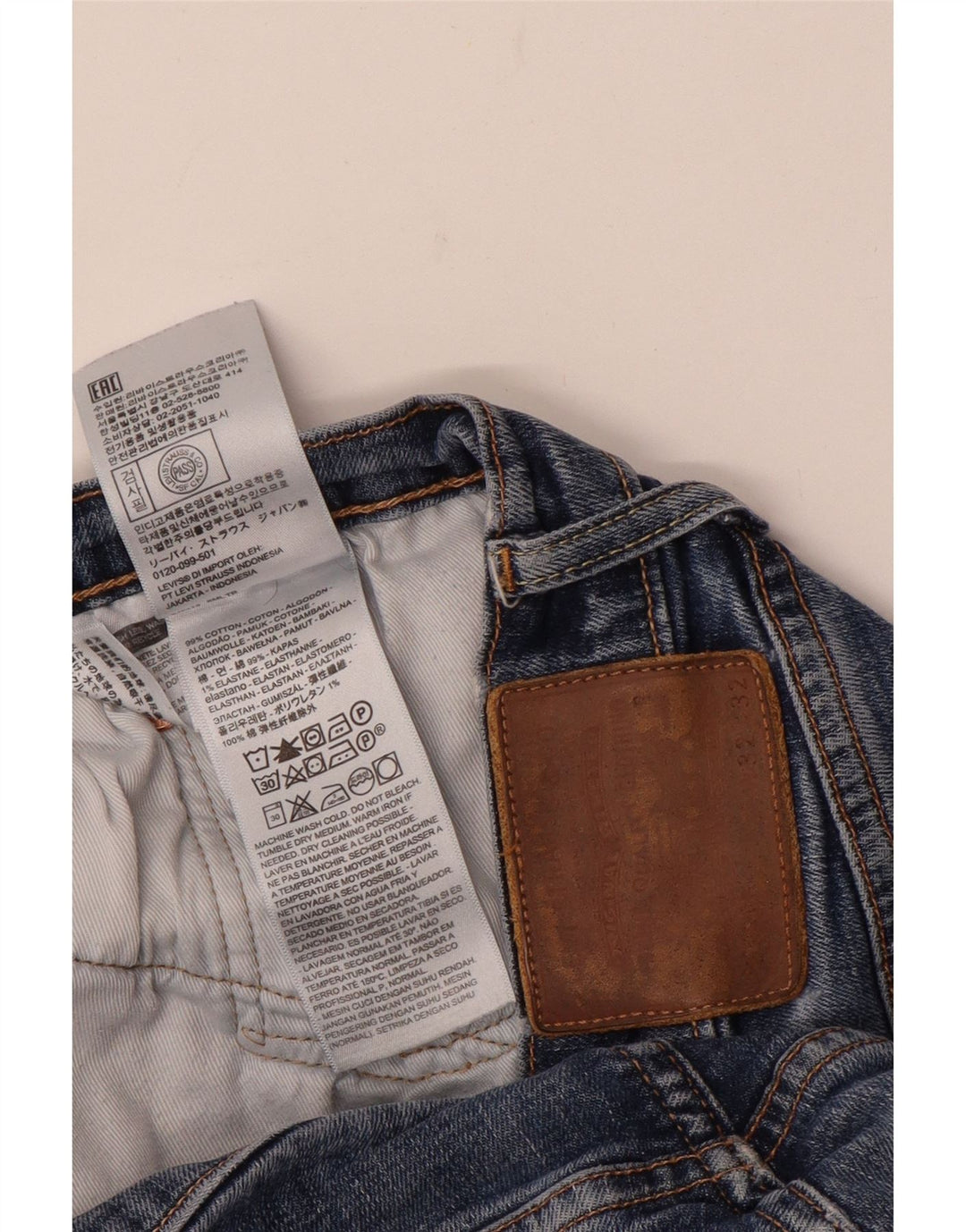 Levi's Mens Straight Jeans W32 L32 Blue Cotton