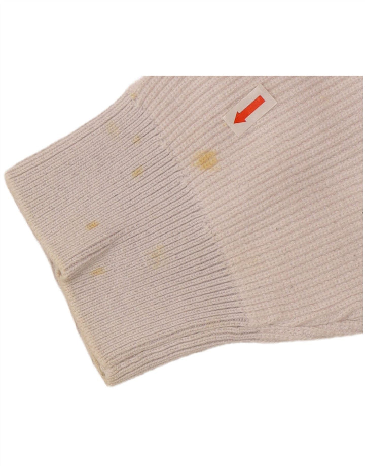 Zara Mens Crew Neck Jumper Sweater Medium White Cotton