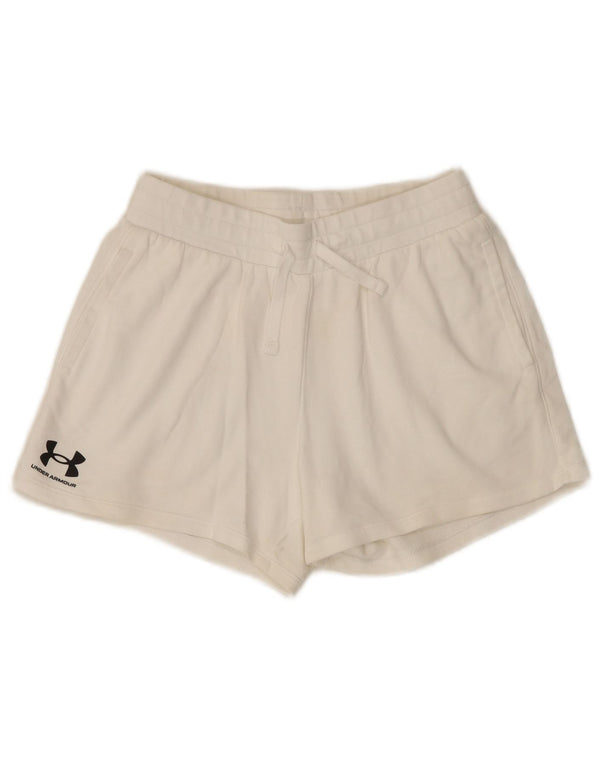 Under Armour Womens Sport Shorts UK 10 Small White Cotton