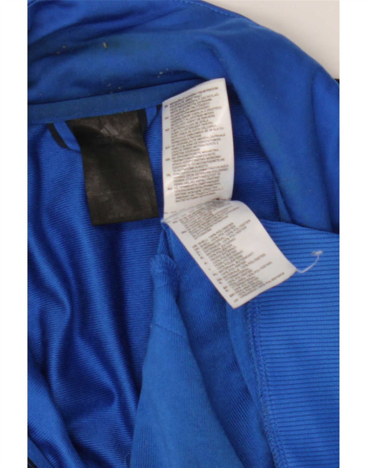 Adidas Mens Tracksuit Top Jacket Large Blue Colourblock Polyester