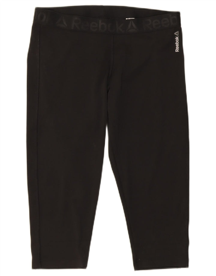 Reebok Womens Capri Leggings UK 16/18 Large Black Polyester