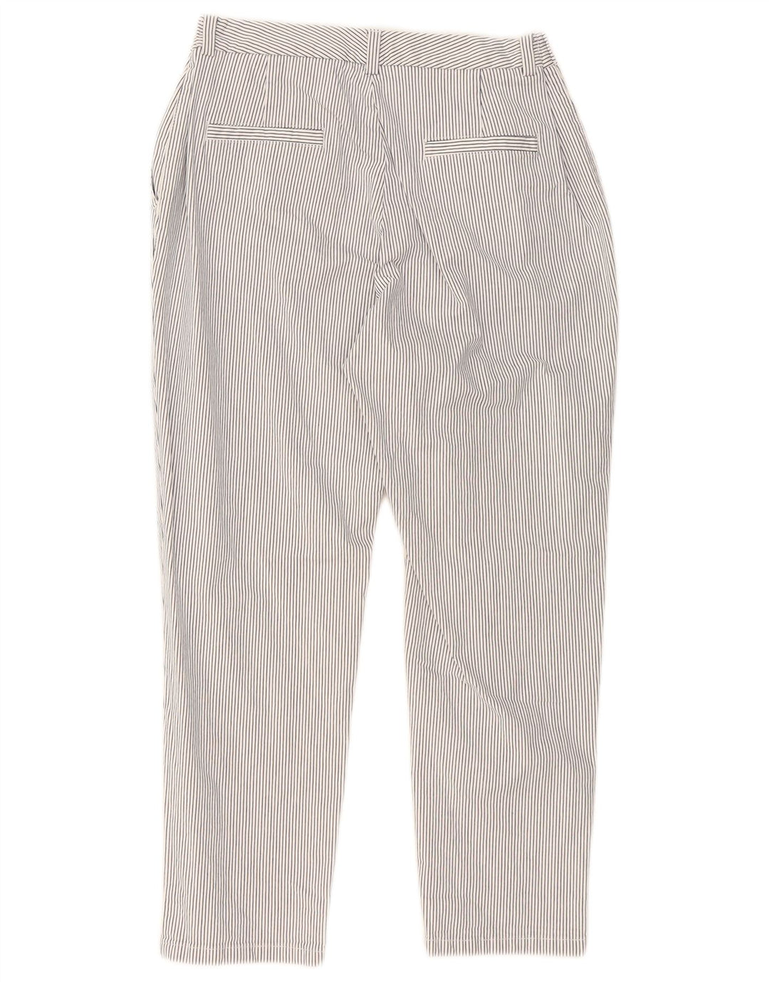 Marks & Spencer Womens Chino Trousers UK 14 Medium W30 L26 White Striped