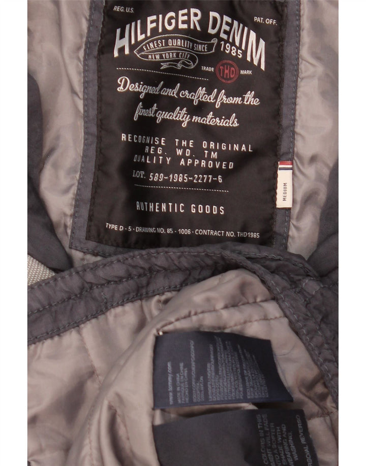 TOMMY HILFIGER Mens Military Jacket UK 38 Medium Navy Blue Nylon
