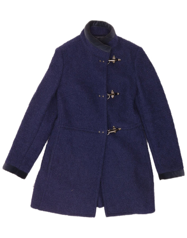 Fay Womens Overcoat UK 10 Small Navy Blue Virgin Wool