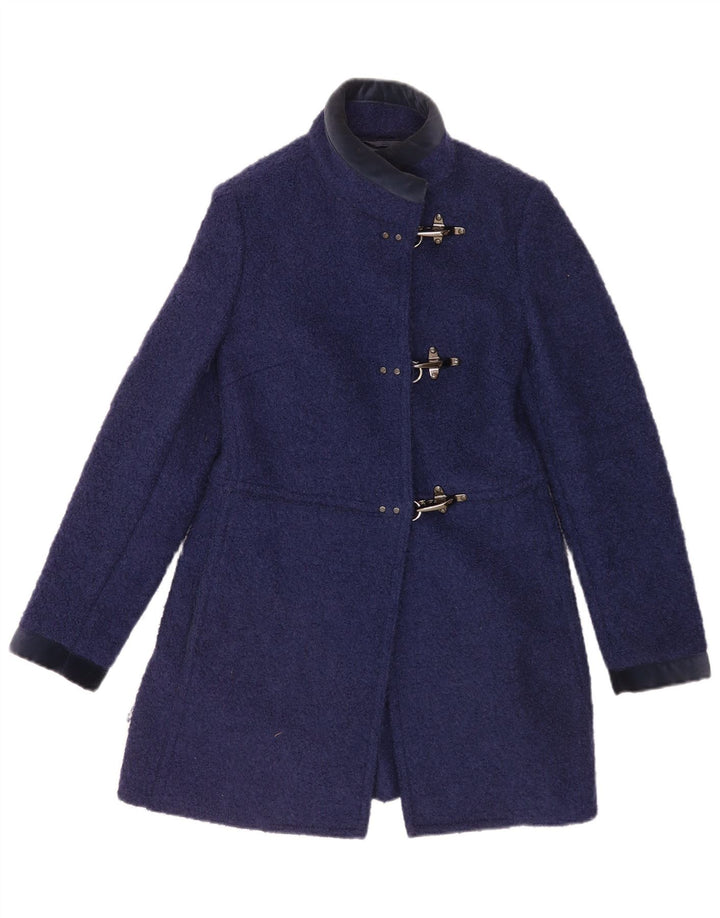 Fay Womens Overcoat UK 10 Small Navy Blue Virgin Wool