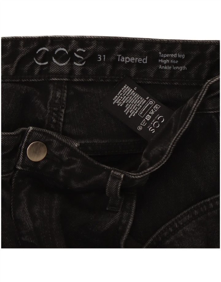 COS Womens High Rise Tapered Jeans W31 L30 Black Cotton