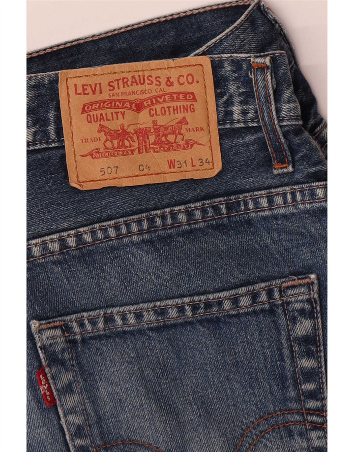 Levi's Mens 507 Slim Bootcut Jeans W31 L34 Blue Cotton