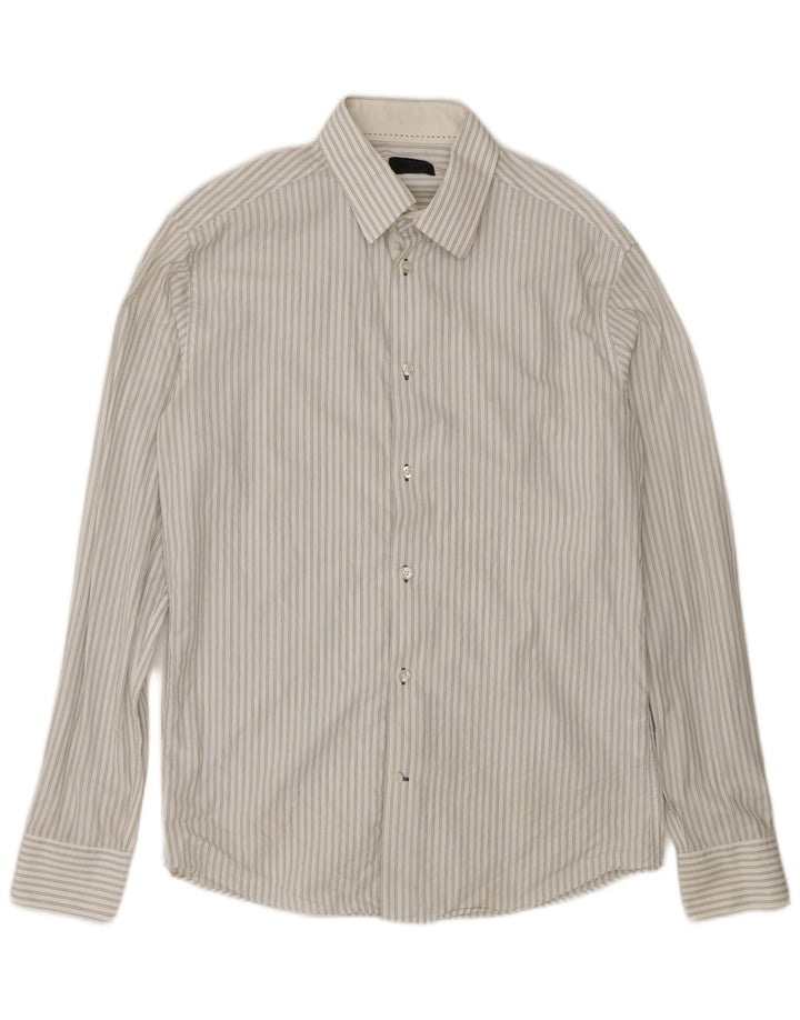 Jack & Jones Mens Shirt Medium White Pinstripe Cotton