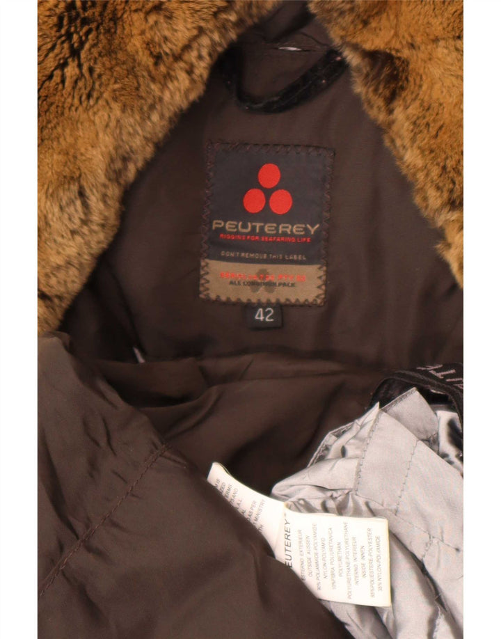 PEUTEREY Womens Padded Jacket IT 42 Medium Brown Polyamide