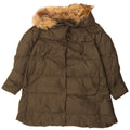VINTAGE Womens Padded Coat IT 48 XL Khaki Nylon