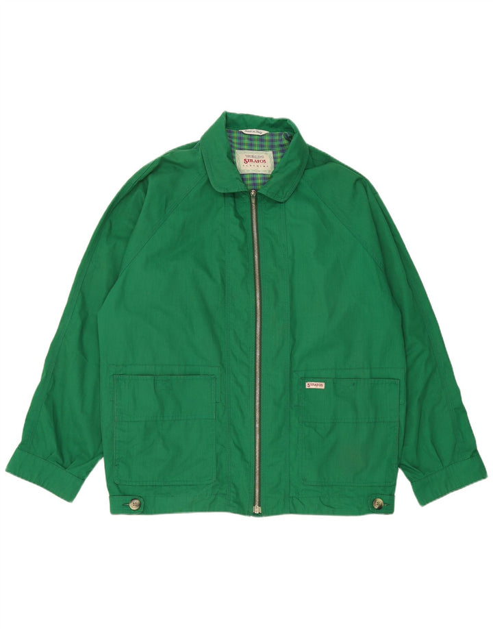 Stratos Mens Bomber Jacket UK 40 Large Green Polyester
