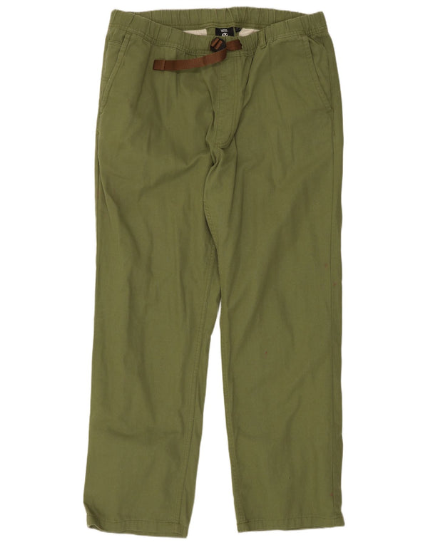 Vans Mens Straight Chino Trousers XL W38 L30 Green Cotton