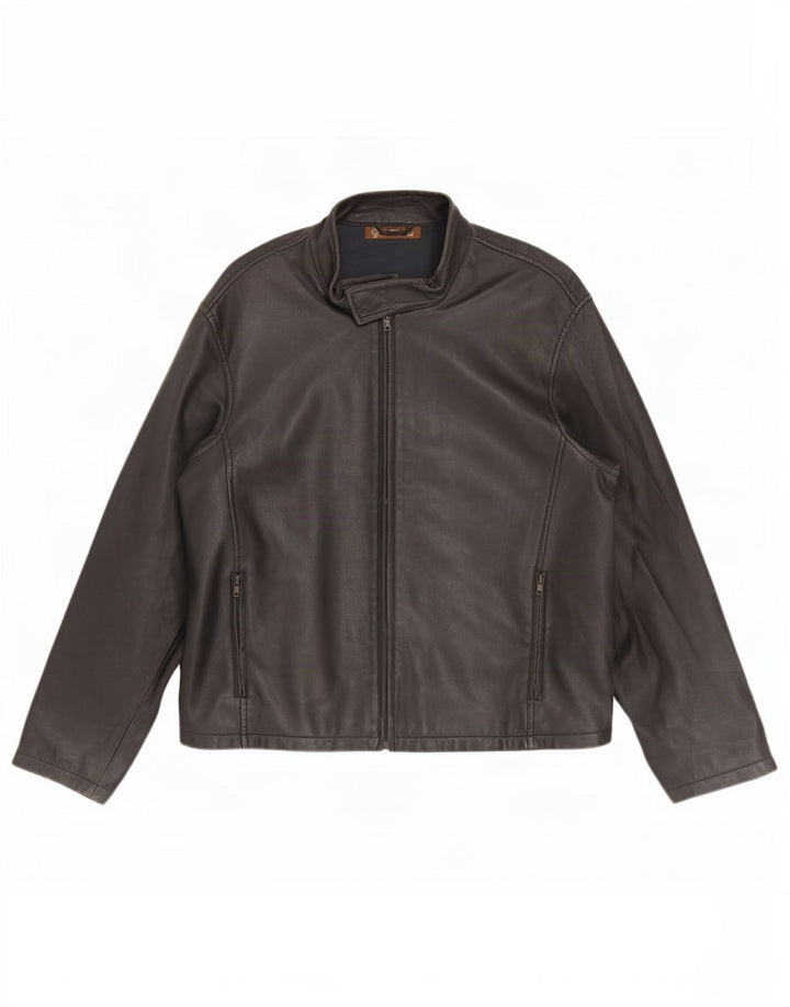 Vintage Mens Leather Jacket UK 44 2XL Black