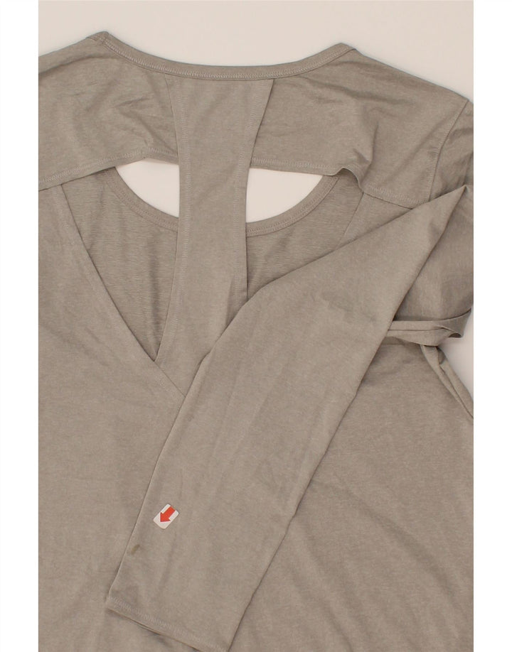 REEBOK Womens Top Long Sleeve UK 14 Medium  Beige Polyester Vintage Reebok and Second-Hand Reebok from Messina Hembry 