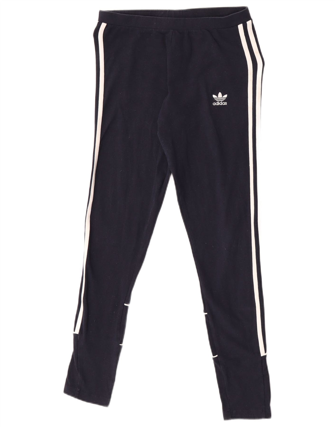Adidas Womens Leggings UK 10 Small Navy Blue Cotton