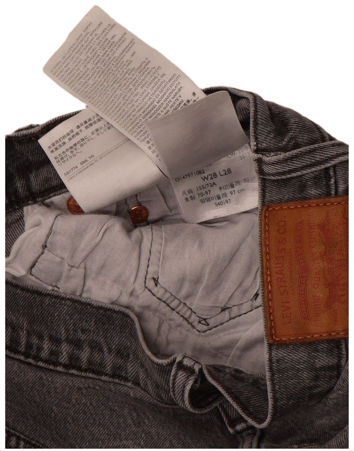 Levi's Womens 501 Straight Jeans W28 L28 Grey Cotton