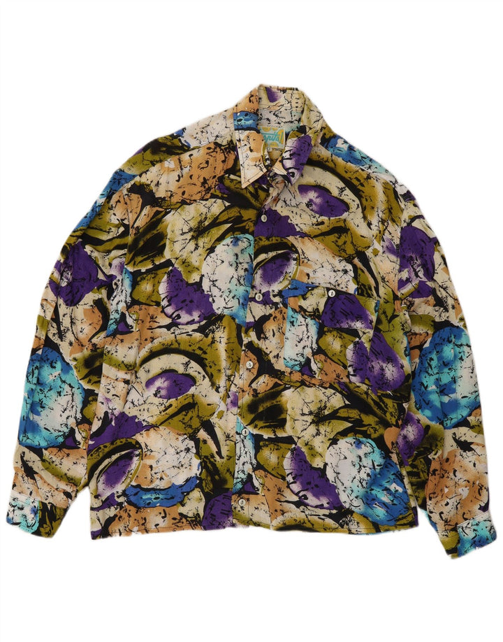 Vintage Mens Abstract Pattern Shirt Medium Multicoloured