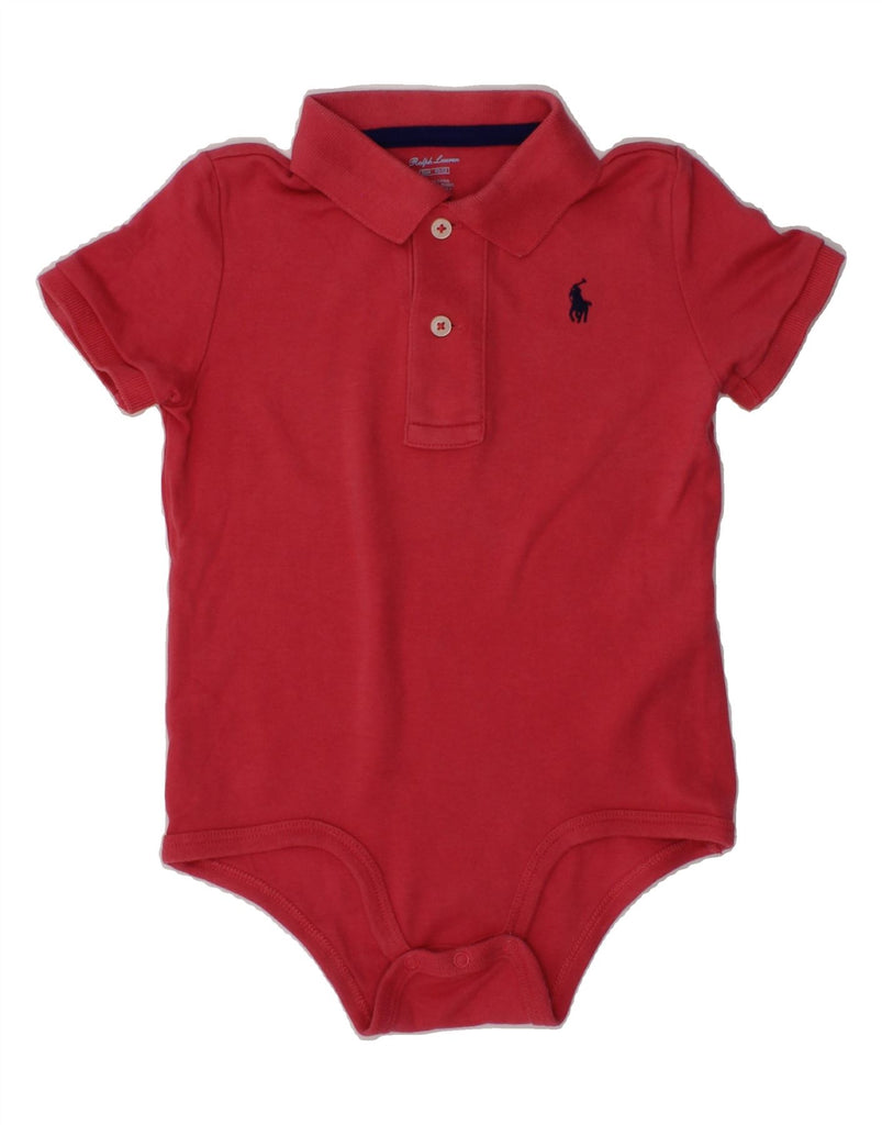 RALPH LAUREN Baby Girls Bodysuit 18-24 Months Red Cotton | Vintage Ralph Lauren | Thrift | Second-Hand Ralph Lauren | Used Clothing | Messina Hembry 