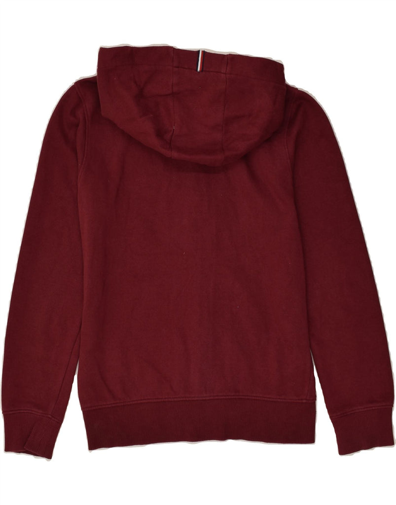 TOMMY HILFIGER Boys Graphic Zip Hoodie Sweater 11-12 Years Burgundy Cotton | Vintage Tommy Hilfiger | Thrift | Second-Hand Tommy Hilfiger | Used Clothing | Messina Hembry 