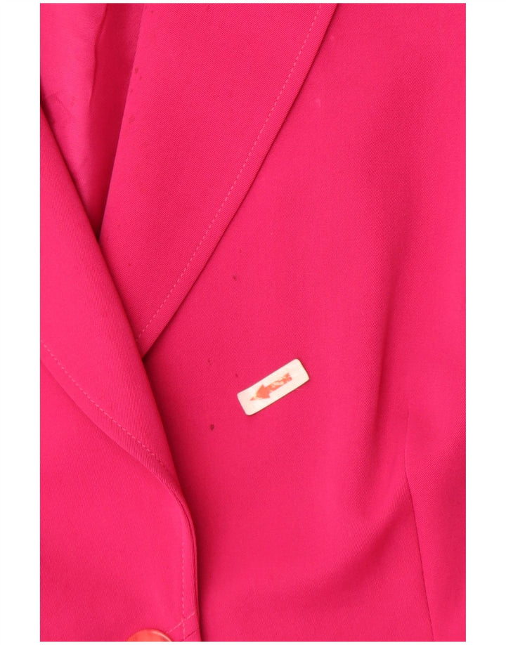 Yarell Womens Crop 3/4 Sleeve 2 Button Blazer Jacket UK 18 XL Pink