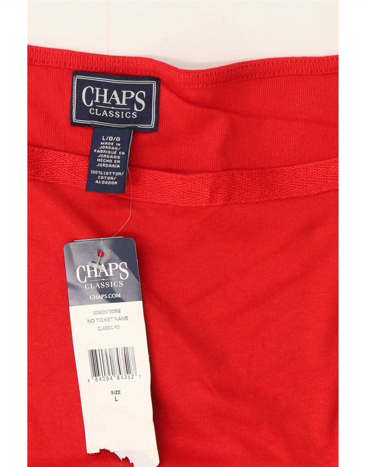 Chaps Womens Classics Blouse Top UK 16 Large Red Cotton