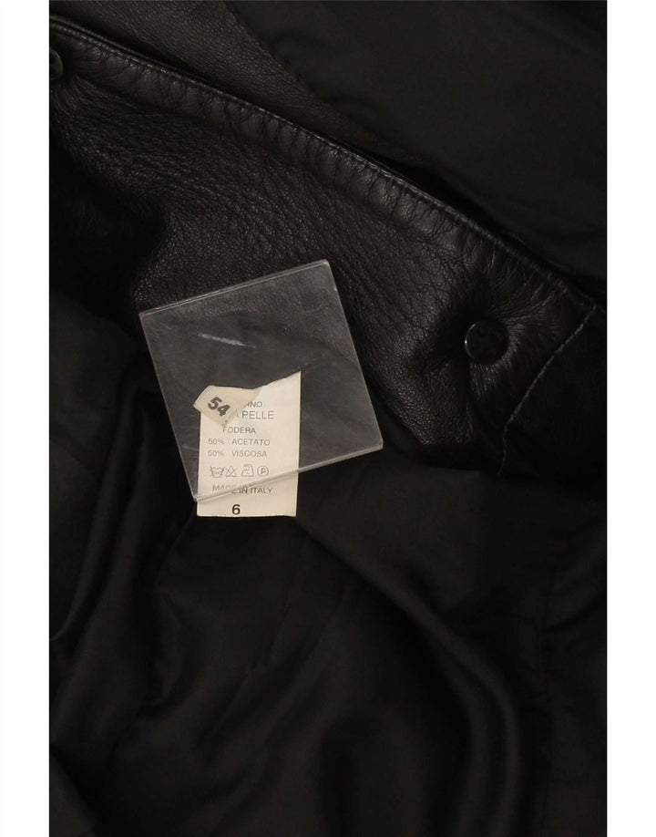 Vintage Mens Leather Jacket IT 54 2XL Black