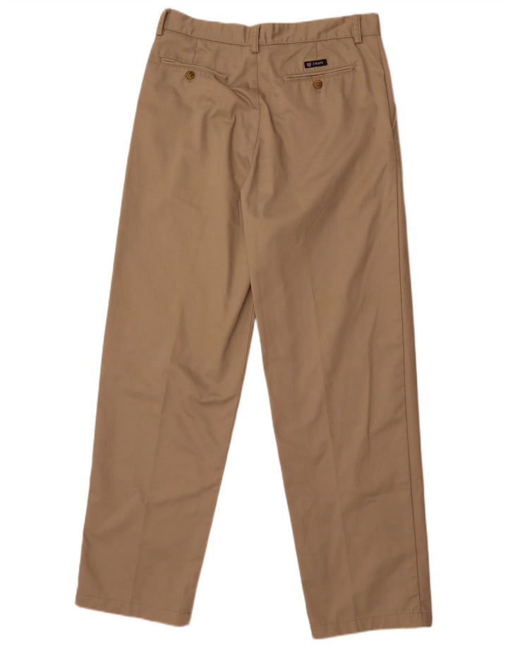 Chaps Mens Straight Chino Trousers W32 L32 Beige Cotton