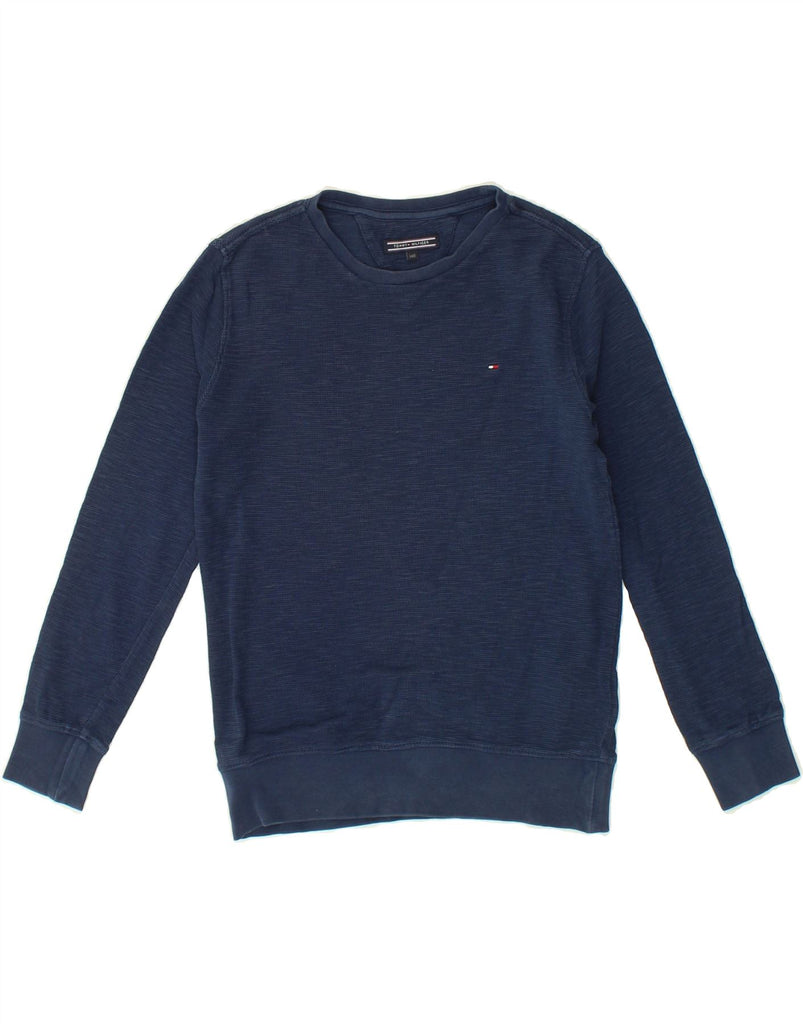 TOMMY HILFIGER Boys Sweatshirt Jumper 9-10 Years Navy Blue Cotton | Vintage Tommy Hilfiger | Thrift | Second-Hand Tommy Hilfiger | Used Clothing | Messina Hembry 