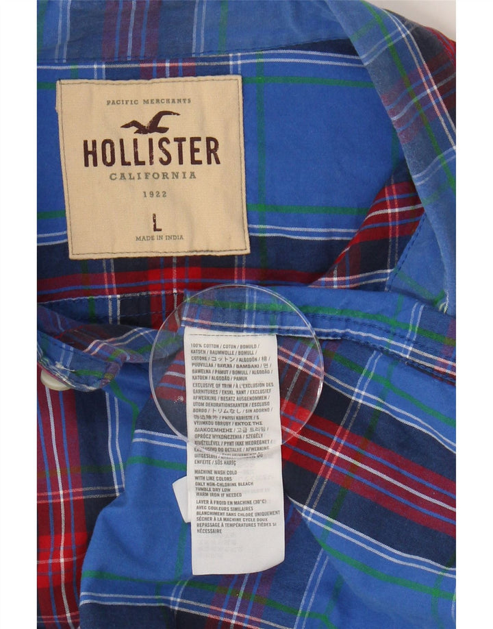 HOLLISTER Mens Shirt Large Blue Check Cotton Vintage Hollister and Second-Hand Hollister from Messina Hembry 