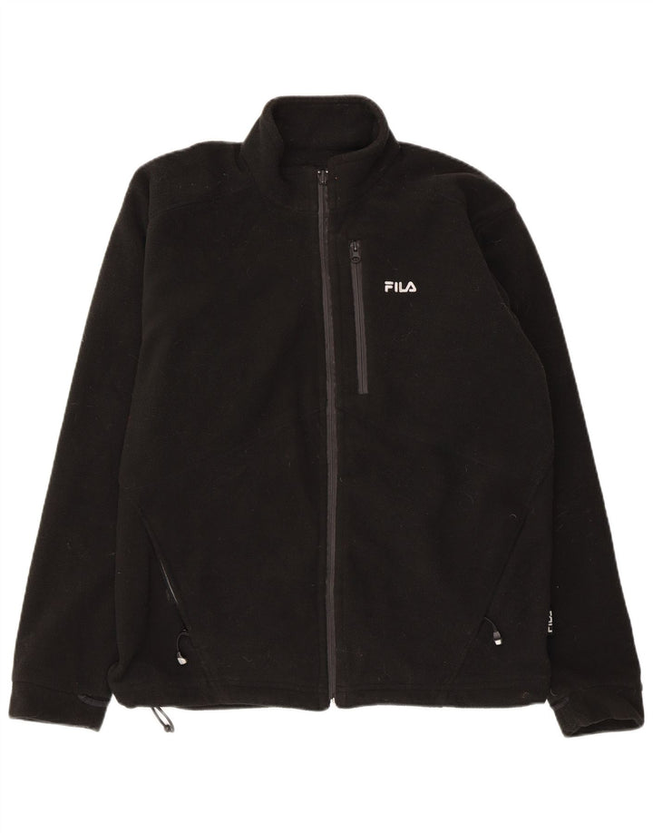 FILA Mens Fleece Jacket UK 40 Large Black Polyester