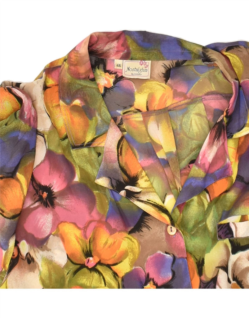 VINTAGE Womens Short Sleeve Shirt IT 46 Large Multicoloured Floral | Vintage Vintage | Thrift | Second-Hand Vintage | Used Clothing | Messina Hembry 