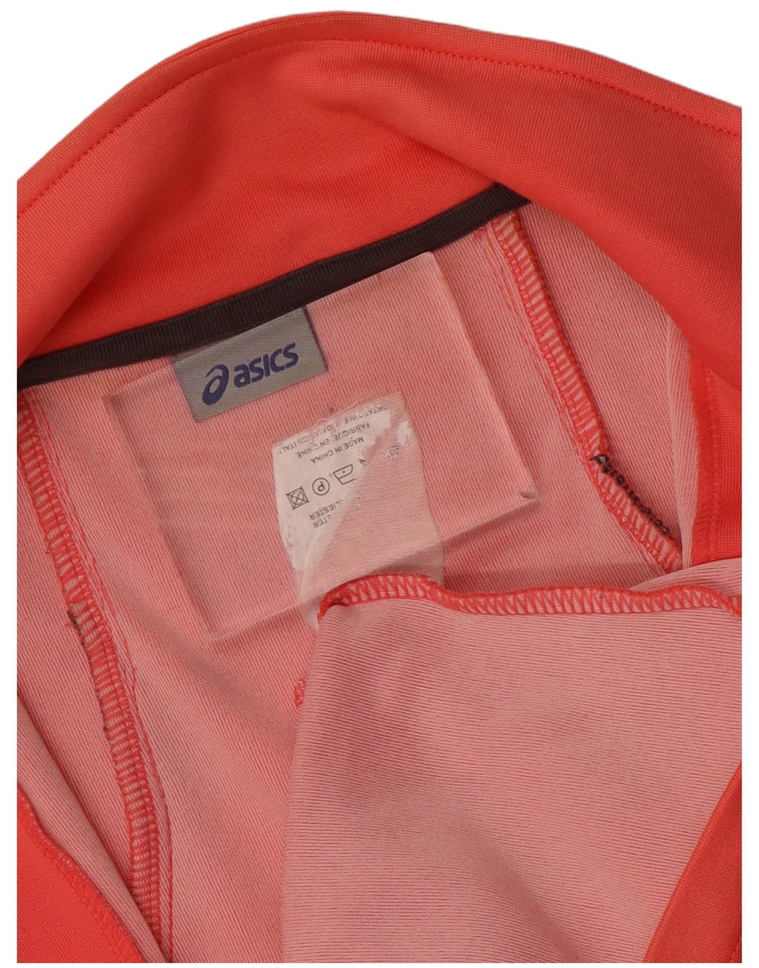 Asics Womens Tracksuit Top Jacket UK 8 Small Orange Polyester