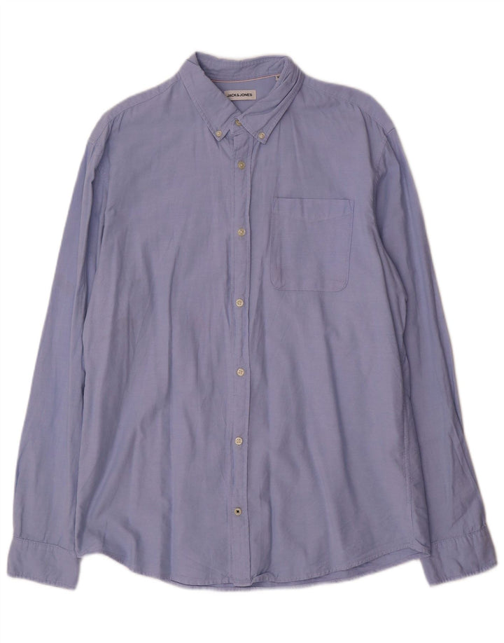 Jack & Jones Mens Shirt XL Blue Cotton