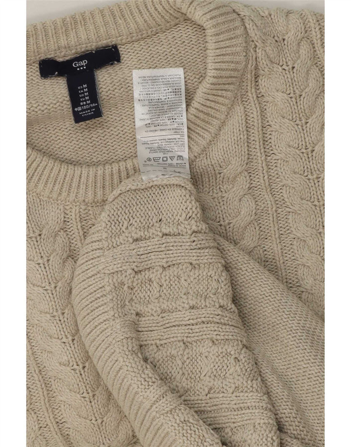 Gap Mens Crew Neck Jumper Sweater Medium Beige Cotton
