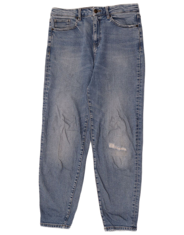 Marks & Spencer Womens High Waist Tapered Jeans UK 12 Medium W30 L28 Blue