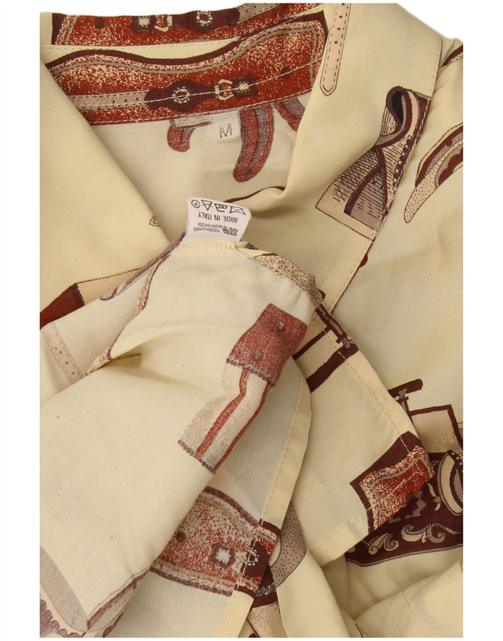 VINTAGE Womens Oversized Shirt Blouse UK 14 Medium Off White