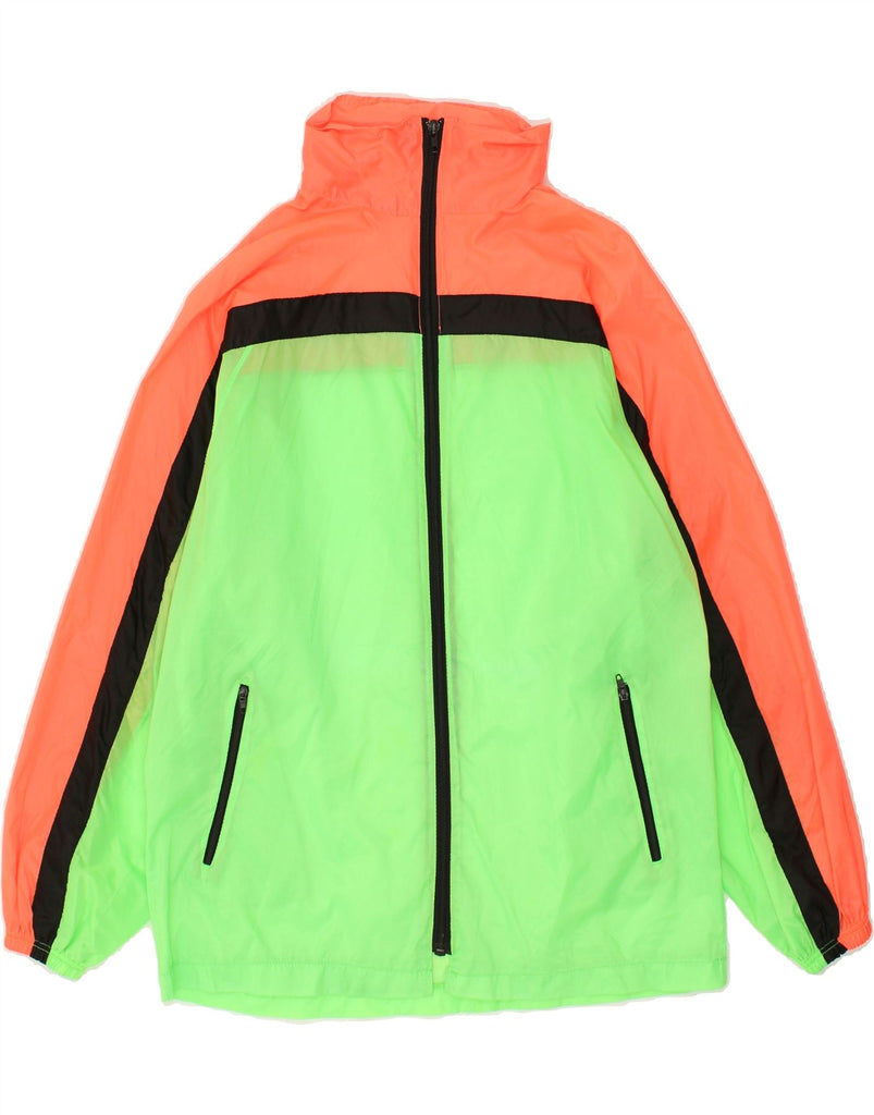 VINTAGE Mens Hooded Rain Jacket UK 38 Medium Green Colourblock Vintage Vintage and Second-Hand Vintage from Messina Hembry 