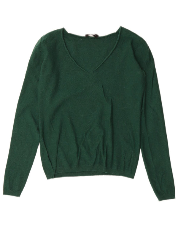 Max & Co. Womens V-Neck Jumper Sweater UK 10 Small Green