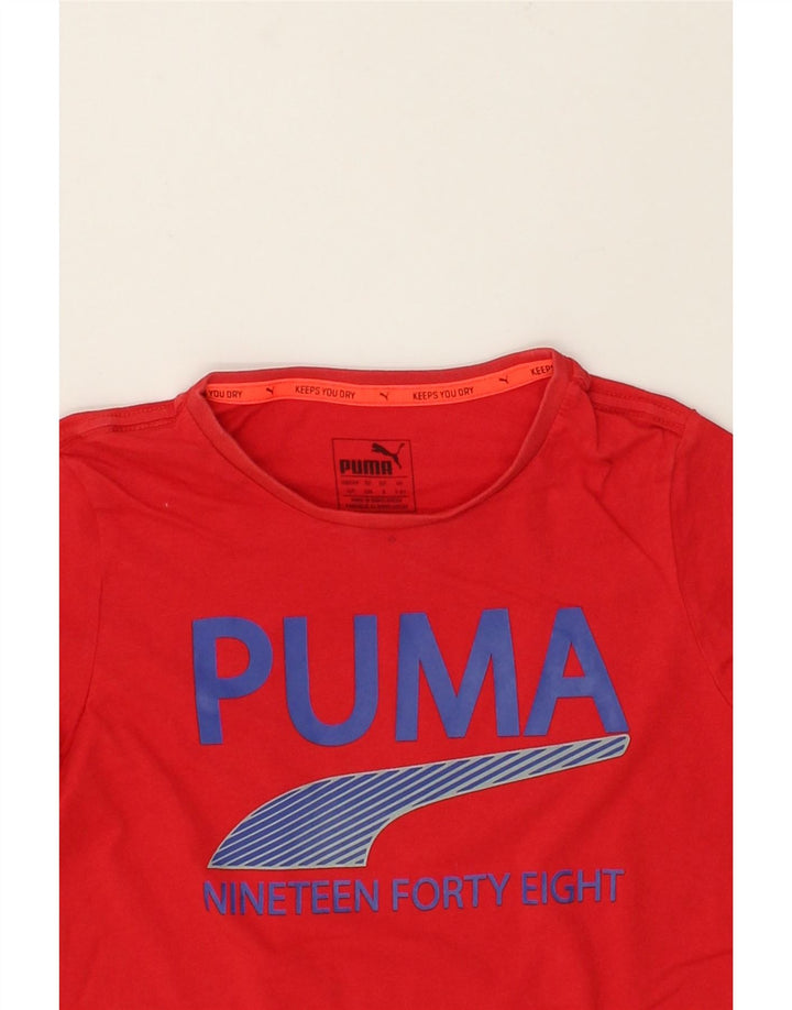 PUMA Boys Graphic T-Shirt Top 7-8 Years Red Cotton | Vintage Puma | Thrift | Second-Hand Puma | Used Clothing | Messina Hembry 