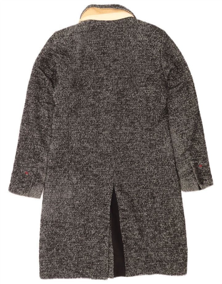 Tommy Hilfiger Womens Overcoat US 4 Small Navy Blue Flecked Wool