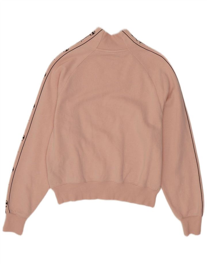 Champion Womens Oversized Graphic Sweatshirt Jumper UK 10 Small Pink Cotton