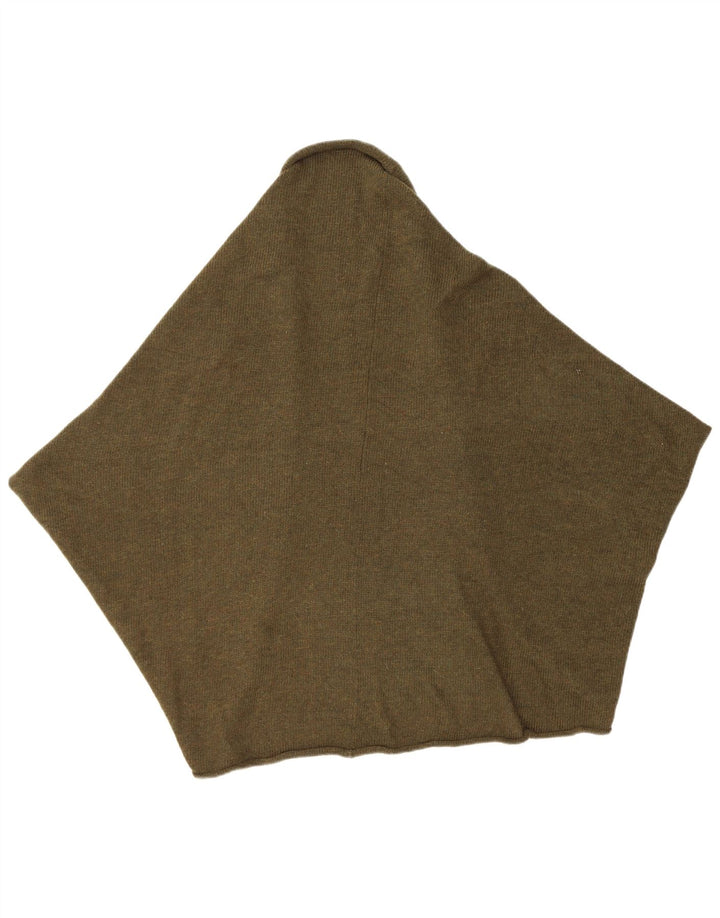 Zara Womens Poncho Cardigan Sweater UK 14 Medium Khaki Polyester