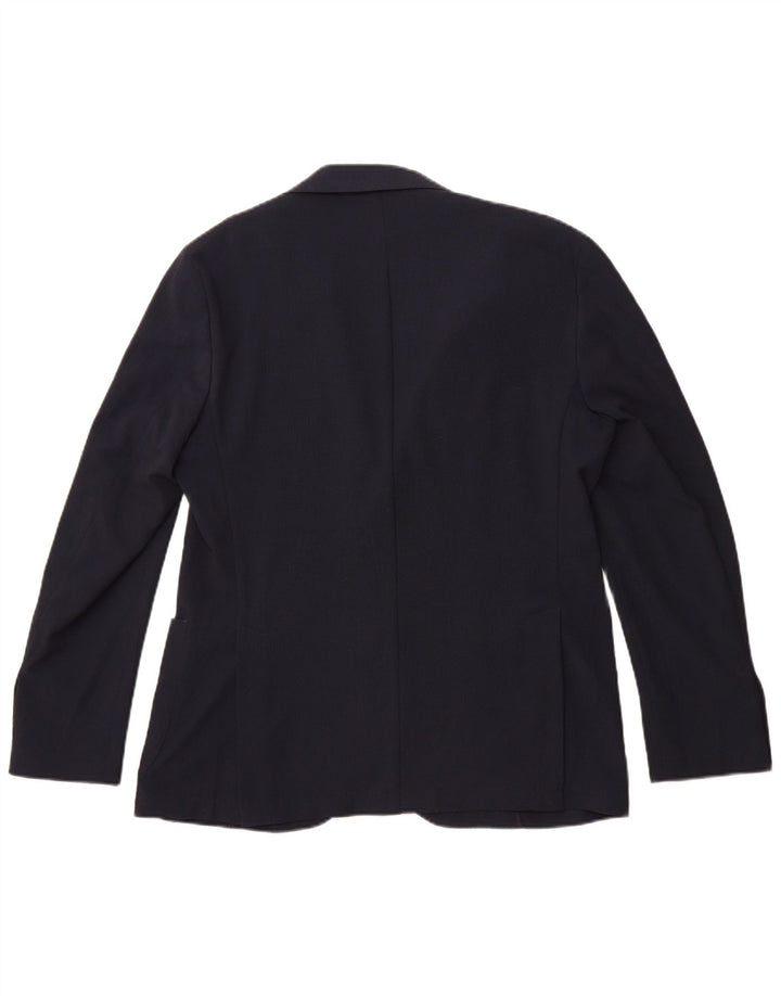 Barbati Mens 2 Button Blazer Jacket IT 52 XL Navy Blue Polyester