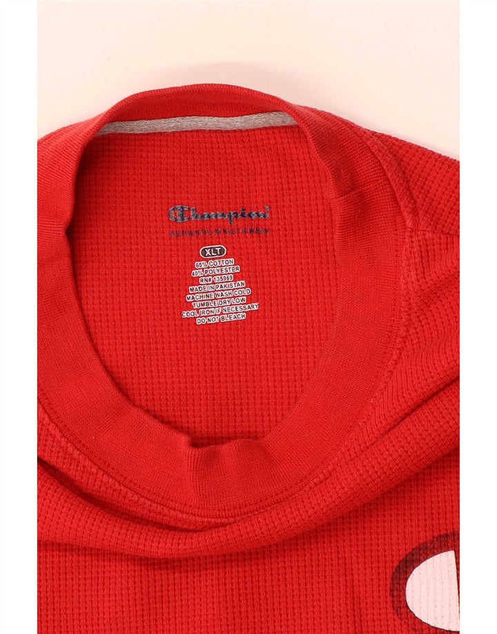 Champion Mens Top Long Sleeve XL Red Cotton