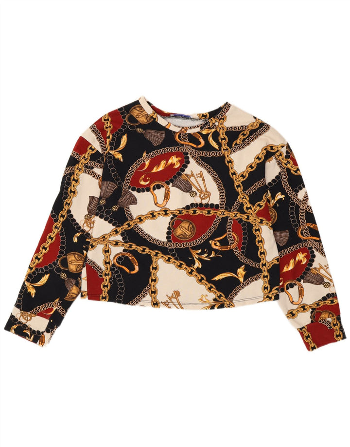 Zara Womens Oversized Abstract Pattern Blouse Top UK 10 Small Multicoloured