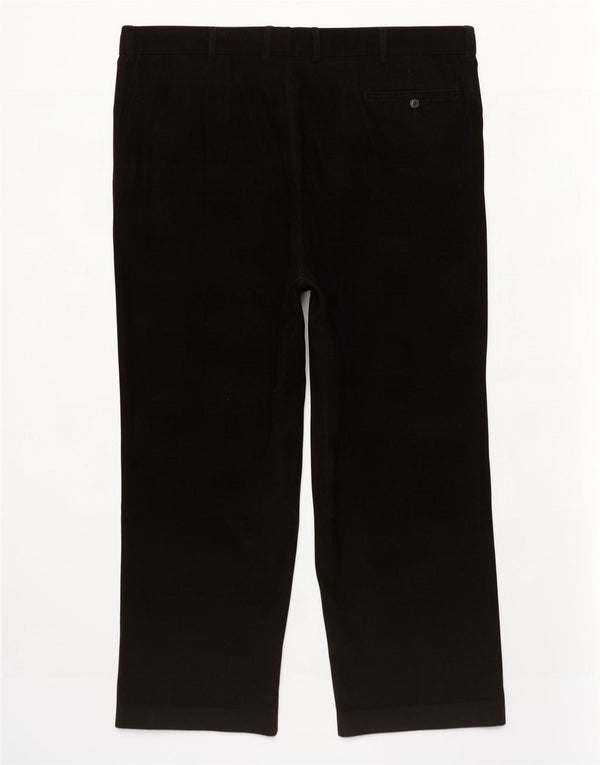 Marks & Spencer Mens Straight Corduroy Trousers W44 L29 Black Cotton