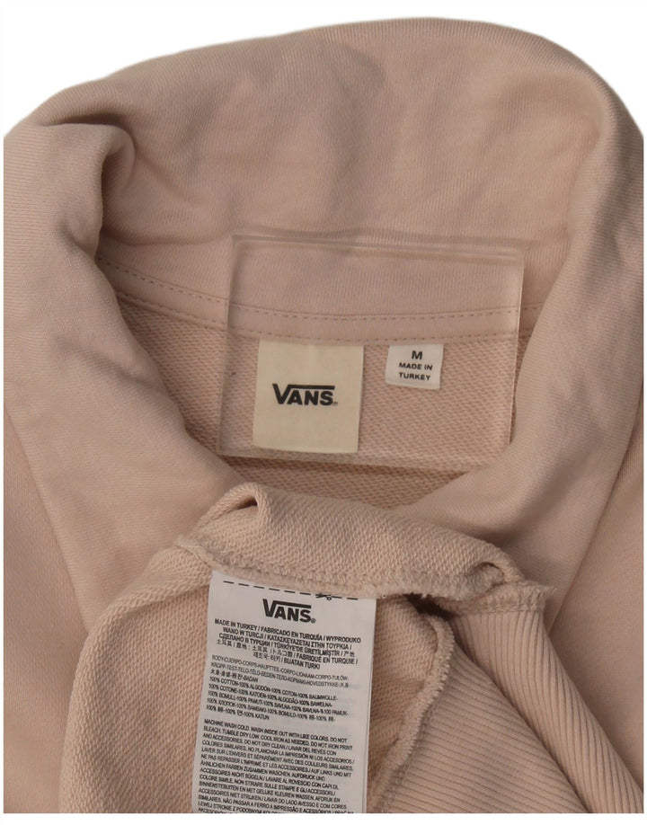 Vans Mens Polo Neck Sweatshirt Jumper Medium Pink Cotton